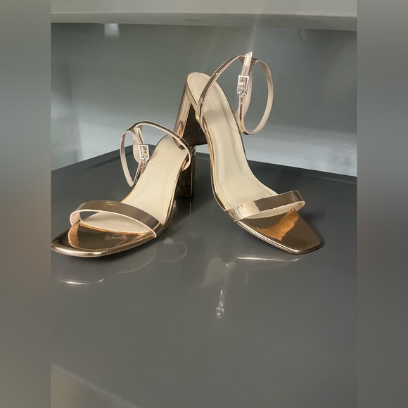 ASOS DESIGN Havana barely there block heeled sandals in rose gold Size 10 - Picture 3 of 12